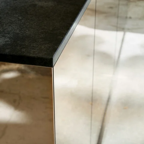 glass front in the kitchen