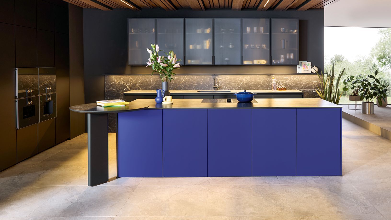 blue kitchen