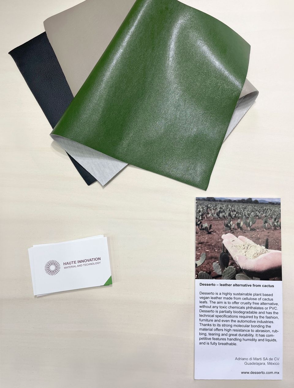 A vegan leather alternative made from cacti leather
