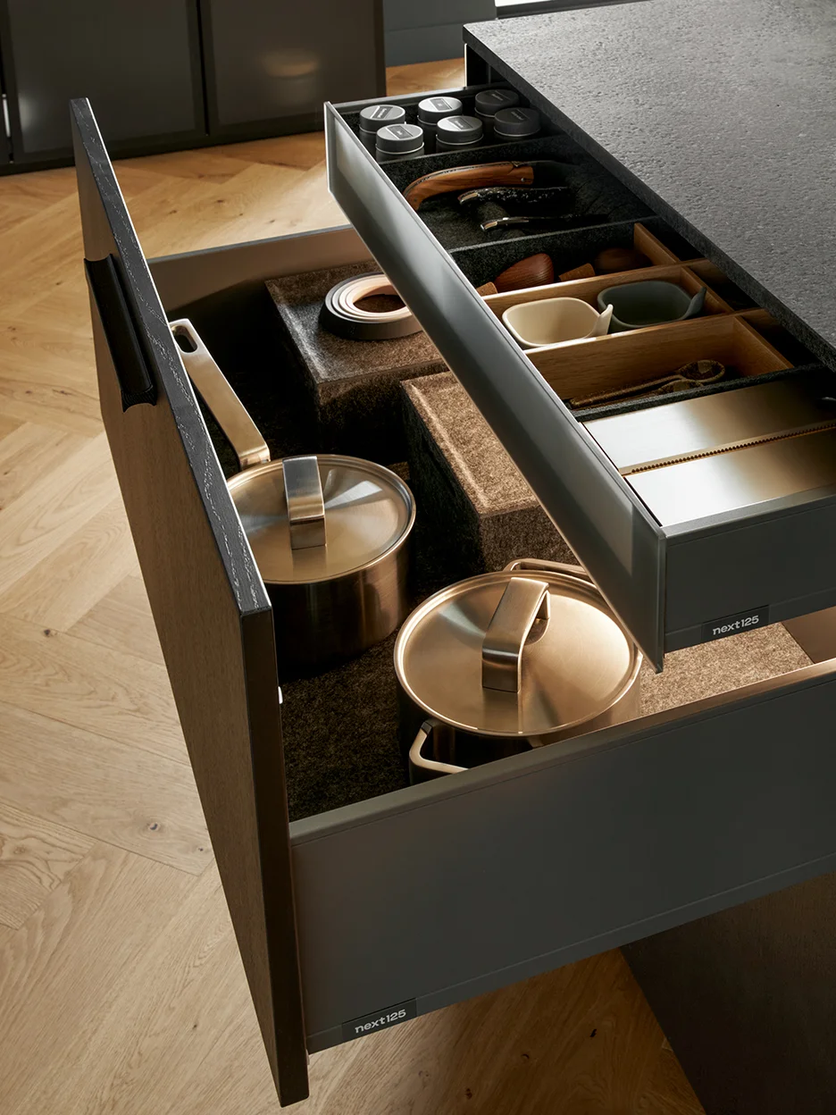 cupboards with utensiles
