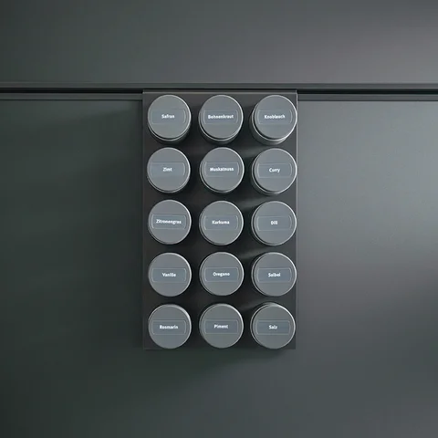 Cube 54 Gewürzregal Aus Metall, mit Gewürzdosen für unterschiedliche Gewürze