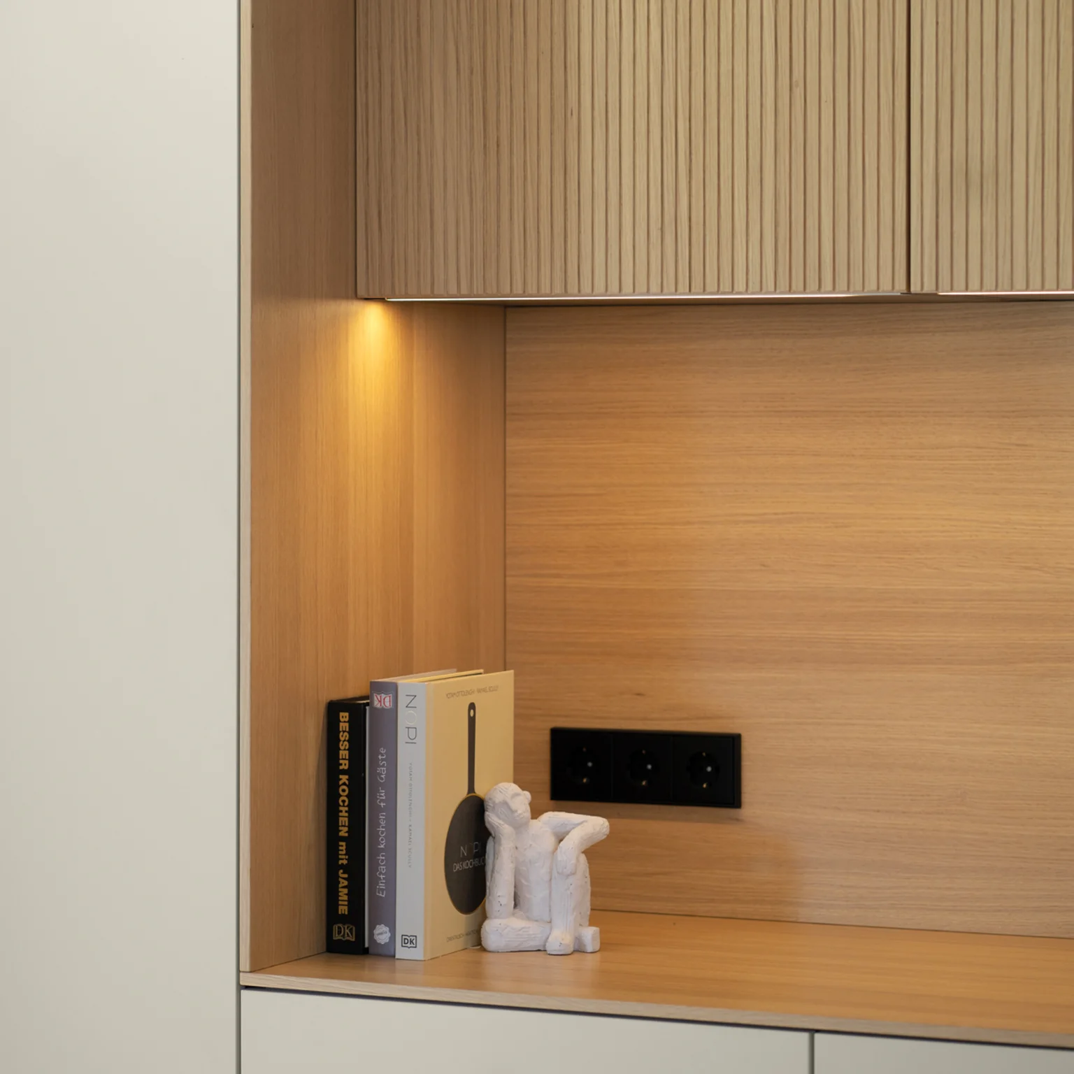 Oak coffee niche mood shot next125 Japandi kitchen Dubai