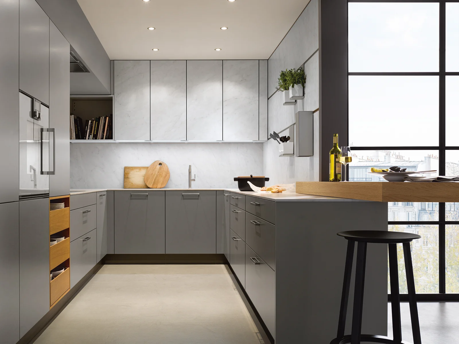 grey loft kitchen