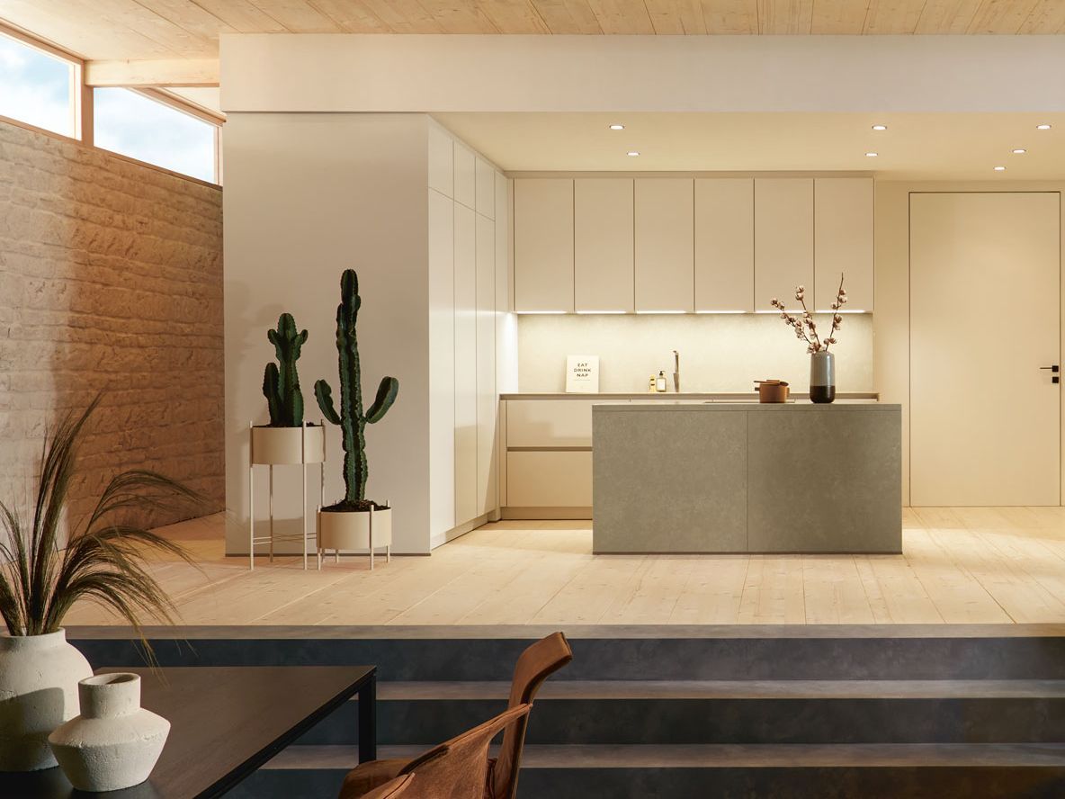 seashell white functional kitchen