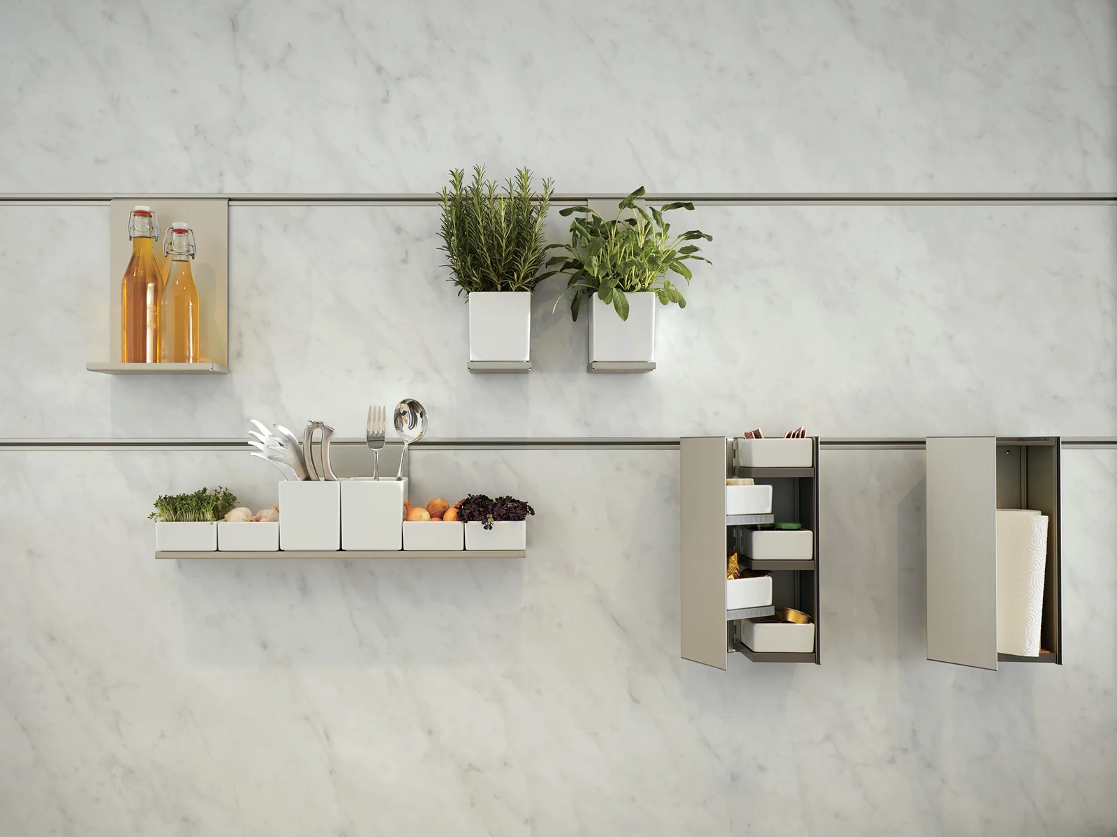 organisation in the kitchen with cube system