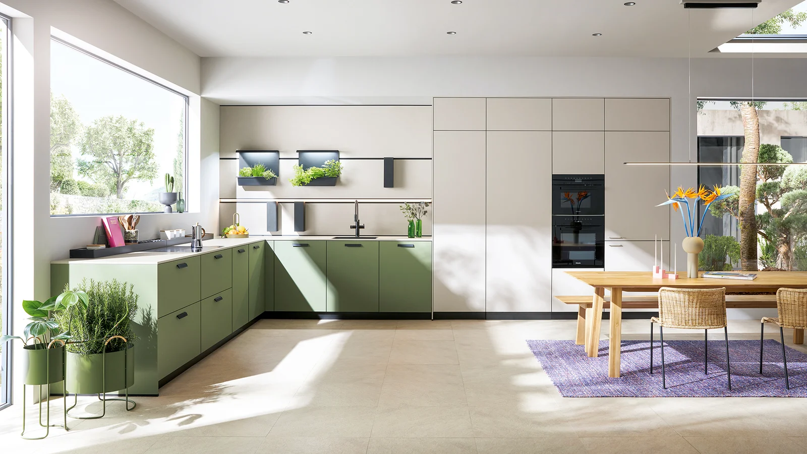 Esstisch aus Holz in eine moderne Küche