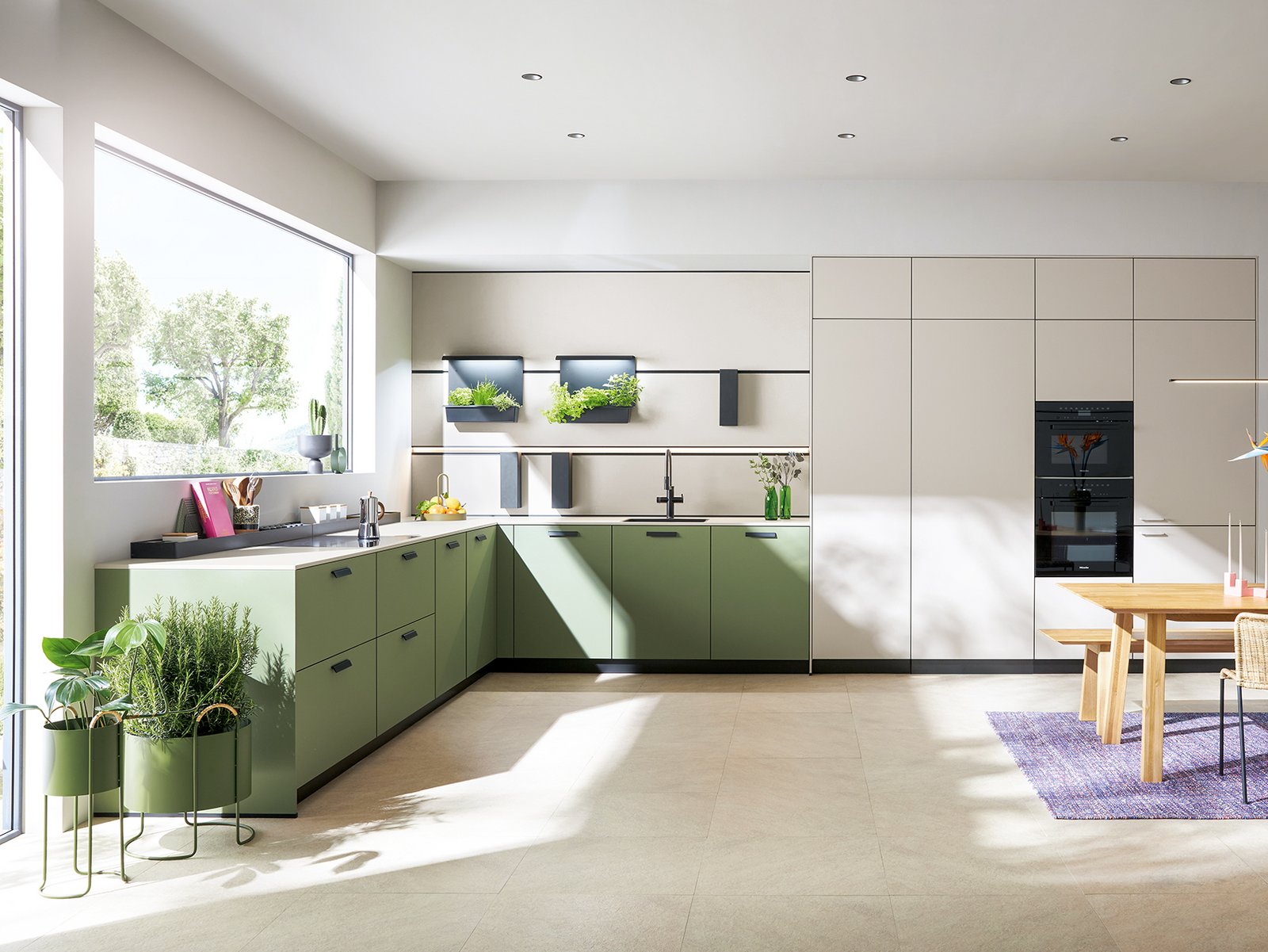 Esstisch aus Holz in eine moderne Küche